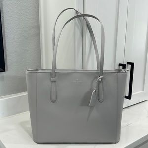 NWT KATE SPADE MEDIUM TOTE K7354 SAFFIANO PVC PLATINUM G (020) TOV SCHUYLER